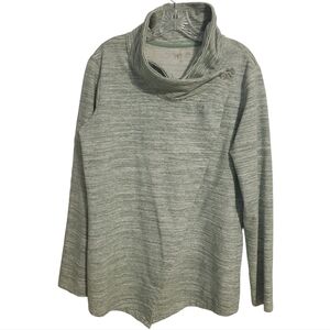 Danskin | Women's Green Button Over Cowl Neck Lightweight Jacket (Size XL)